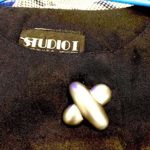 Studio I Houndstooth Duster Jacket Size 12 - Picture 4 of 4